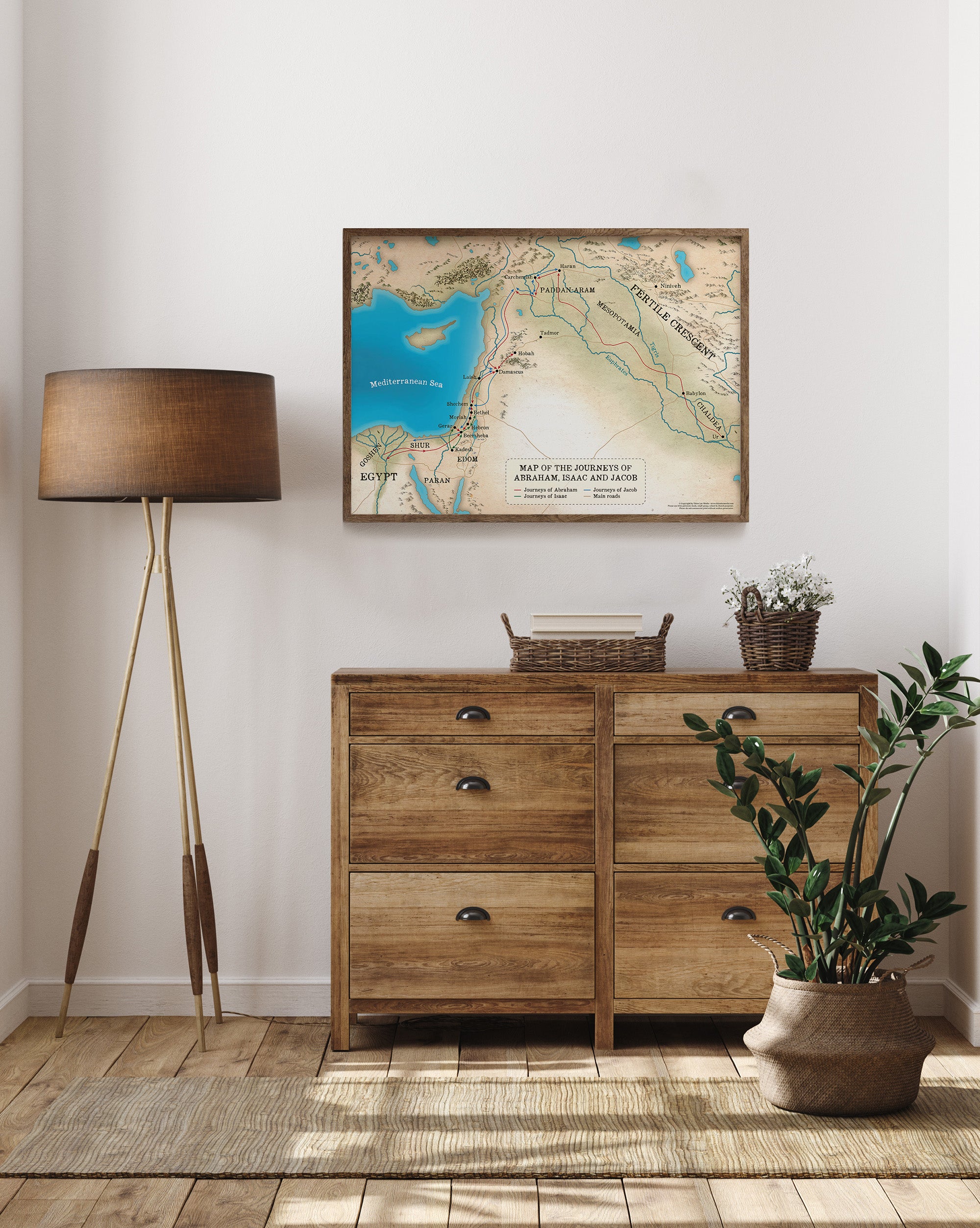 Map of the Journeys of Abraham, Isaac & Jacob