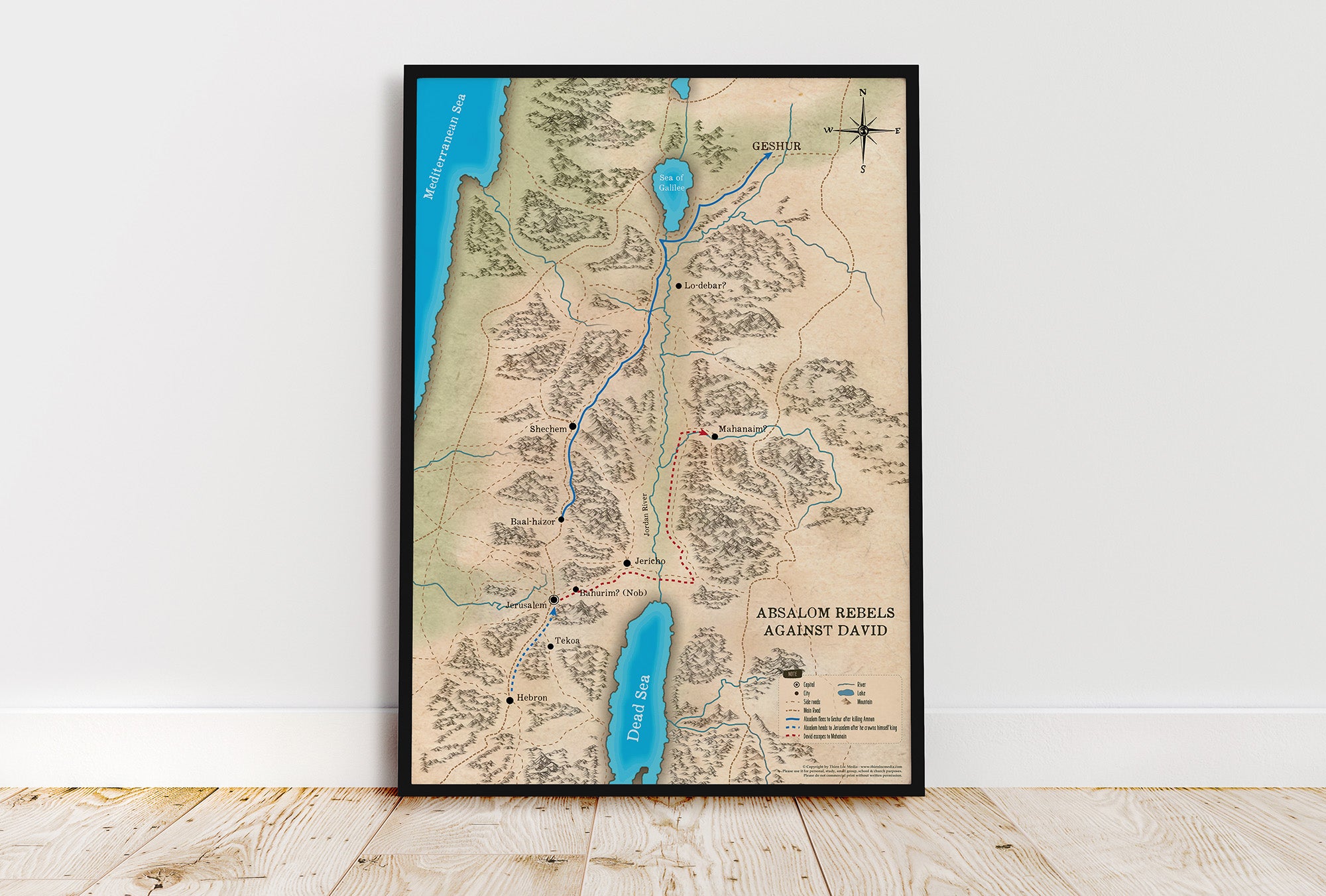 Absalom’s Rebellion Against David Map
