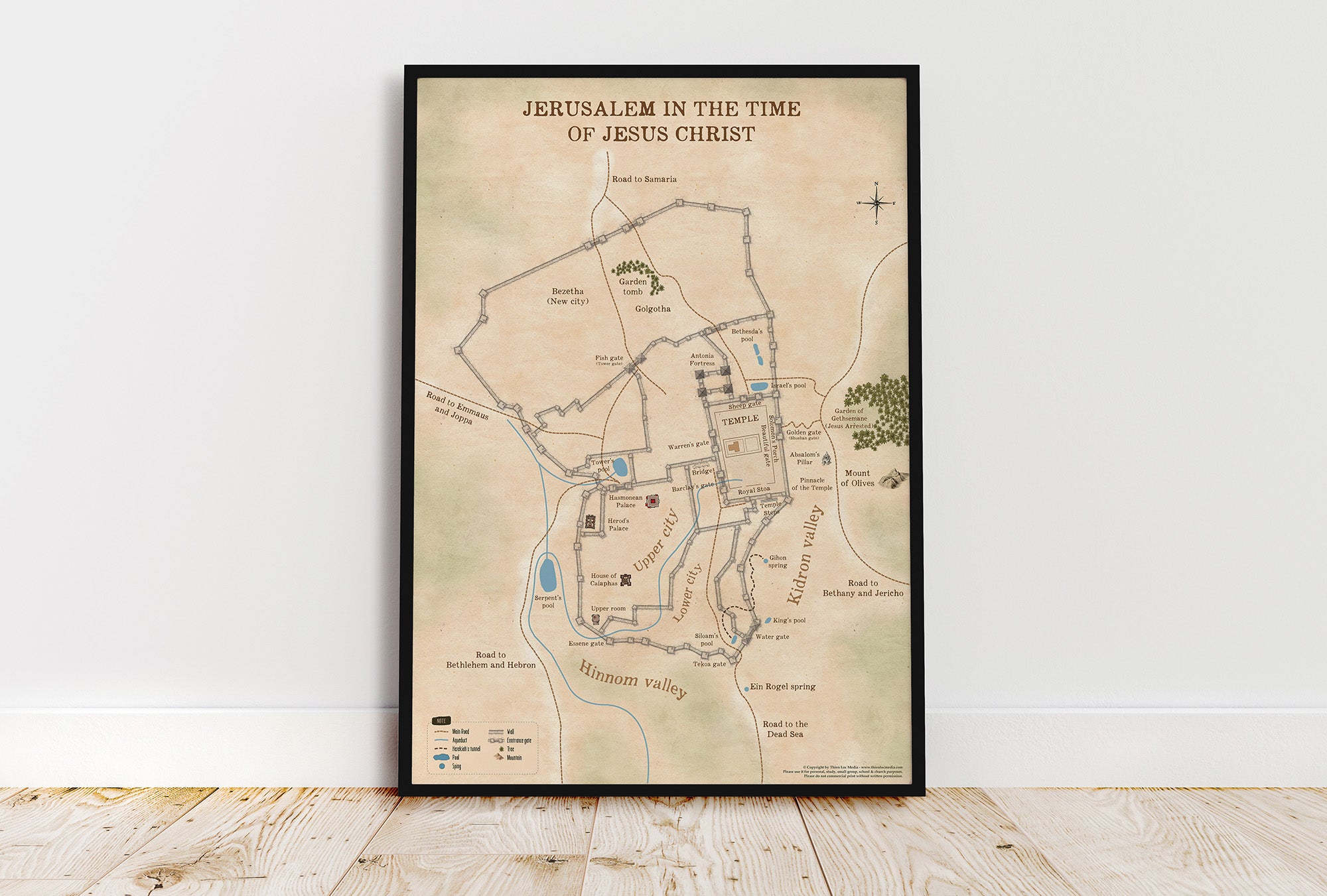 Map of Jerusalem in the Time of Jesus