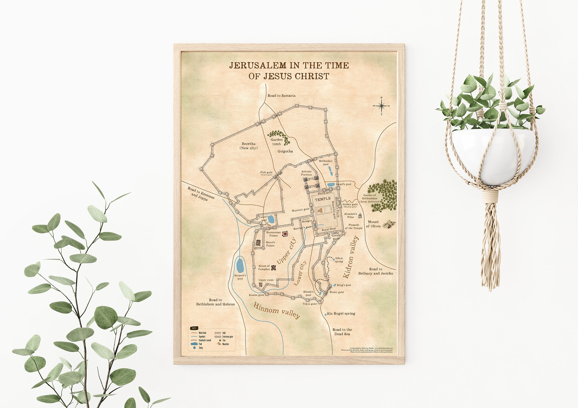 Map of Jerusalem in the Time of Jesus
