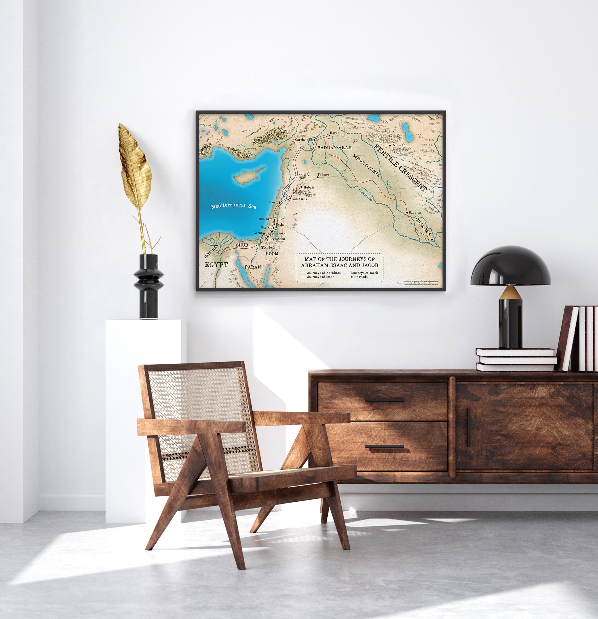 Map of the Journeys of Abraham, Isaac & Jacob